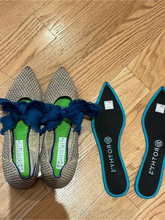 Rothy's Shoes - Rothys The Mary Jane Women's Size  8 US  Blue Bow Tie Pointy Flats Shoes